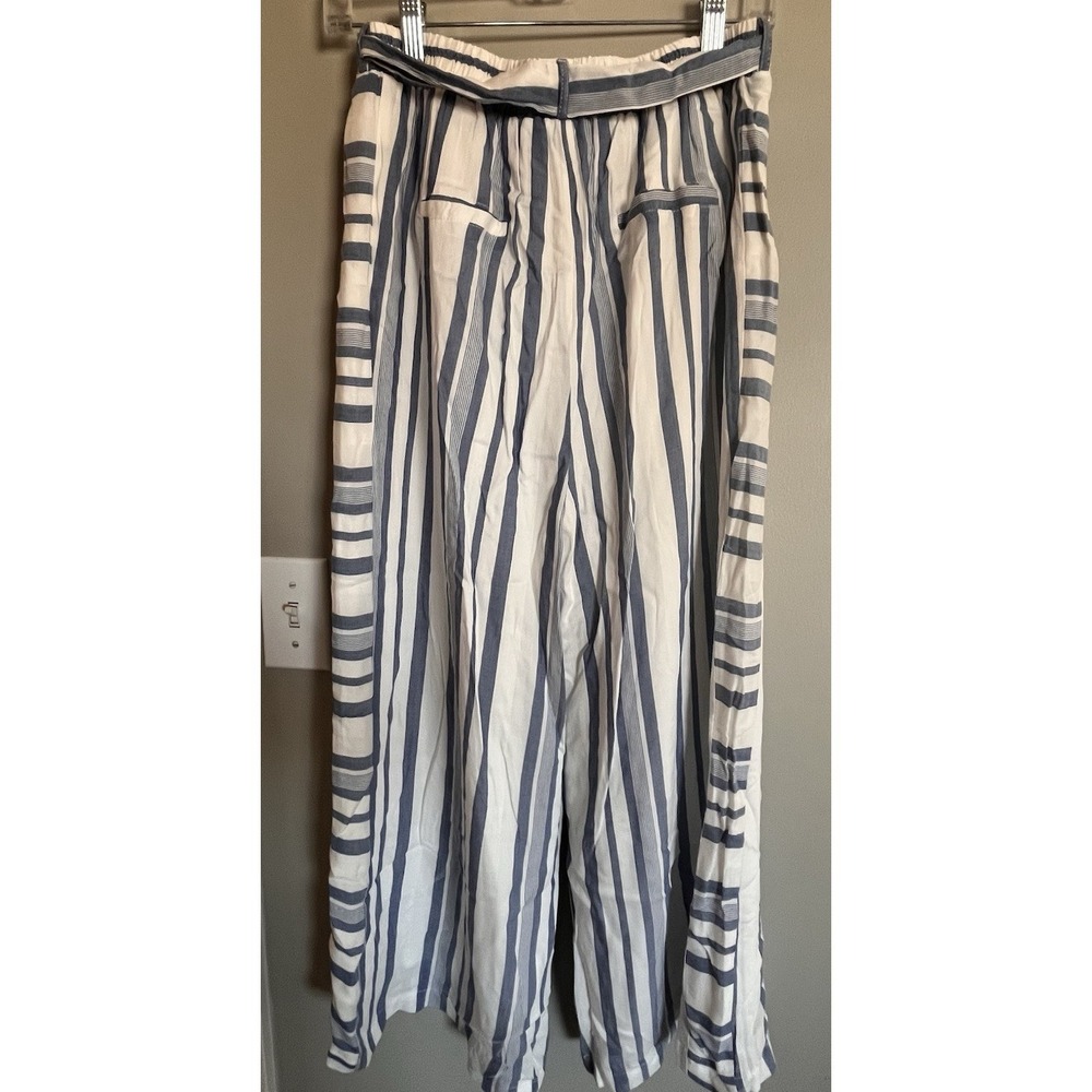 Anthropologie Lost and Wander Blue White Stripes Pants NWT $80 - Picture 3 of 8